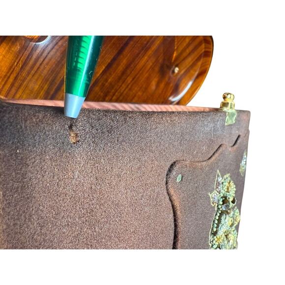 RARE!! VTG 1950 Toro N.Y.C. Lucite Embellished Poodle Purse Felted Wool - Picture 9 of 16